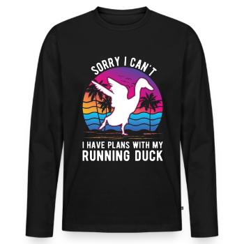 Indian Running Bouteille Cadeau Canard - T-shirt manches longues Premium bio Homme - noir - Devant - Nico (187cm)