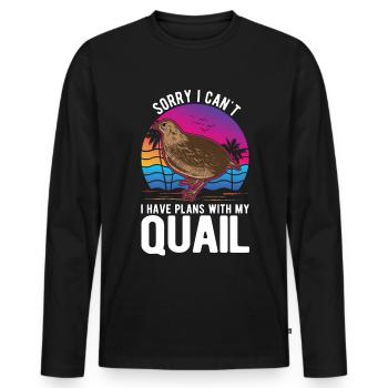 Quail Gift Quail Breeding Quail Breeder - Men's Premium Organic Long Sleeve Shirt - black - Front - Nico (187cm)