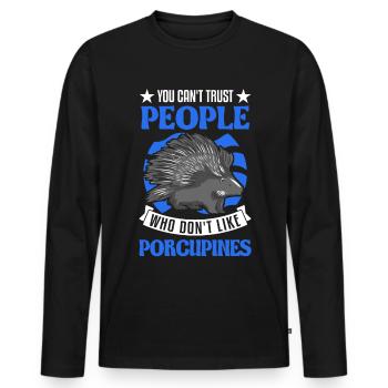 Porcupine lover Porcupine - Men's Premium Organic Long Sleeve Shirt - black - Front - Nico (187cm)