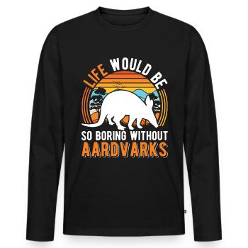 Erdferkel Geschenk Aardvark - T-shirt manches longues Premium bio Homme - noir - Devant - Nico (187cm)