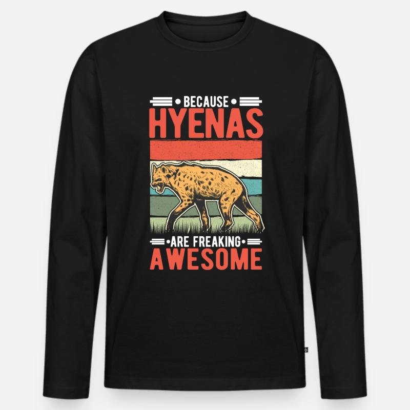Hyäne Geschenk Erdwolf Hyena - Männer Premium Bio Langarmshirt - Schwarz