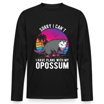 Opossum Gift Possum Pouch Rat - Men's Premium Organic Long Sleeve Shirt - black - Front - Nico (187cm)