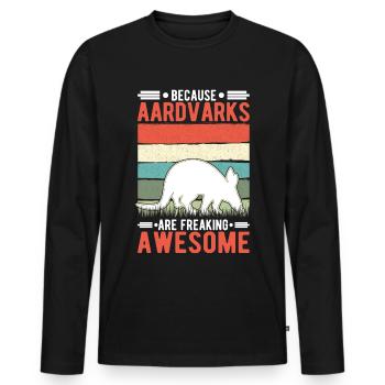 Parce que les Aardvarks sont des aardvarks impressionnants - T-shirt manches longues Premium bio Homme - noir - Devant - Nico (187cm)