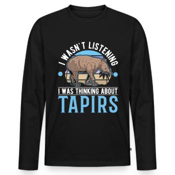 Je n’écoutais pas, je pensais à Tapirs - T-shirt manches longues Premium bio Homme - noir - Devant - Nico (187cm)