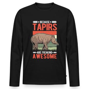 Because Tapirs are freaking awesome - Men's Premium Organic Long Sleeve Shirt - black - Front - Nico (187cm)