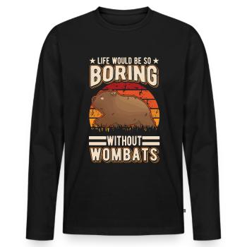 Australischer Wombat - Männer Premium Bio Langarmshirt - Schwarz - Vorne - Nico (187cm)