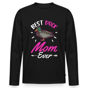 Best Duck Mom Ever Enten Mama - Men's Premium Organic Long Sleeve Shirt - black - Front - Nico (187cm)