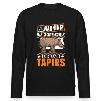 Warning Tapir Lowland Tapir - Men's Premium Organic Long Sleeve Shirt - black - Front - Nico (187cm)