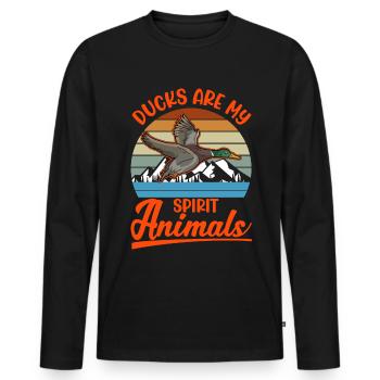 Canard Animal Éleveur de Canard - T-shirt manches longues Premium bio Homme - noir - Devant - Nico (187cm)