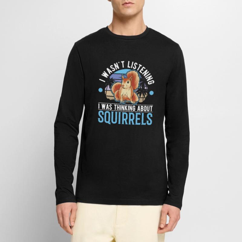 Squirrel Gift Squirrel Grey Squirrel Men's Premium Organic Long Sleeve Shirt