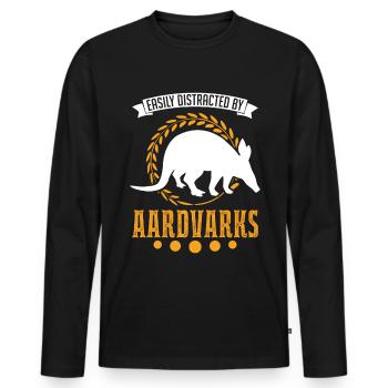 Facilement distrait par Aardvarks aardvark - T-shirt manches longues Premium bio Homme - noir - Devant - Nico (187cm)