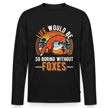 La vie serait si ennuyeuse sans Foxes Fuchs - T-shirt manches longues Premium bio Homme - noir - Devant - Nico (187cm)