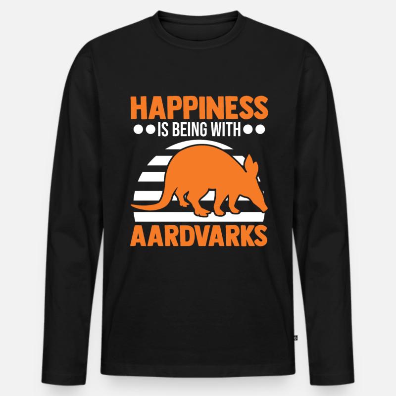 Erdferkel Glück Aardvark - Männer Premium Bio Langarmshirt - Schwarz