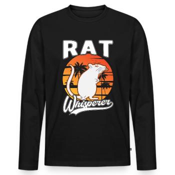 Ratten Flüsterer Hausratte Rattenbesitzer - Männer Premium Bio Langarmshirt - Schwarz - Vorne - Nico (187cm)