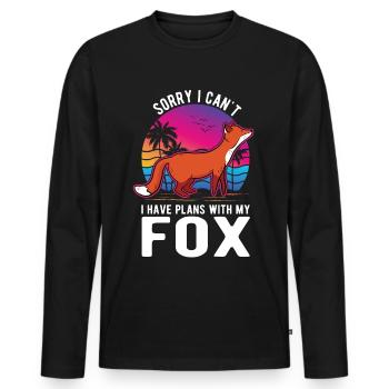 I can't I have plans with my Fox Fuchs - Men's Premium Organic Long Sleeve Shirt - black - Front - Nico (187cm)