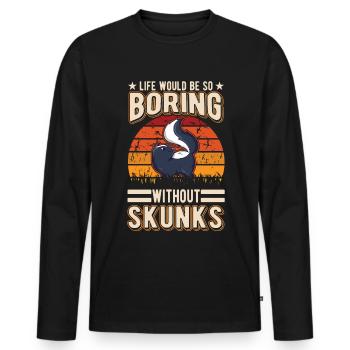 La vie serait si ennuyeuse sans Skunks Skunk - T-shirt manches longues Premium bio Homme - noir - Devant - Nico (187cm)