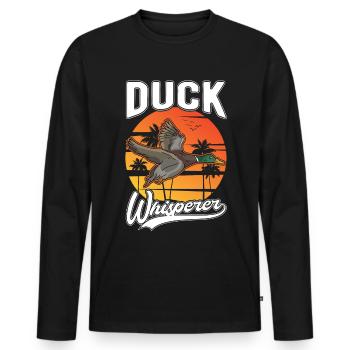 Duck Whisperer Duck Whisperer Duck Breeder - T-shirt manches longues Premium bio Homme - noir - Devant - Nico (187cm)