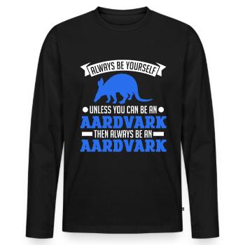 Soyez toujours vous-même Aardvark Erdferkel - T-shirt manches longues Premium bio Homme - noir - Devant - Nico (187cm)