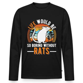 Rat Gift Domestic Rat Rat Owner - Men's Premium Organic Long Sleeve Shirt - black - Front - Nico (187cm)