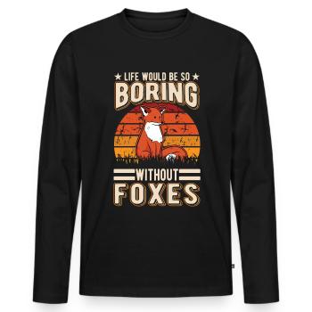 La vie serait si ennuyeuse sans Foxes Fuchs - T-shirt manches longues Premium bio Homme - noir - Devant - Nico (187cm)