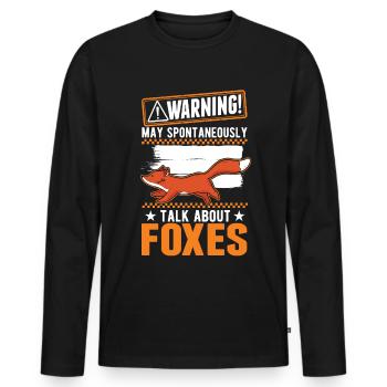 Avertissement Fox Gift Arctic Fox Redfucks - T-shirt manches longues Premium bio Homme - noir - Devant - Nico (187cm)