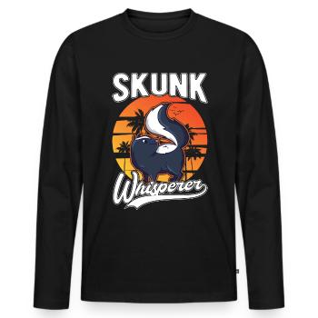 Skunk Whisperer Stinktier - Männer Premium Bio Langarmshirt - Schwarz - Vorne - Nico (187cm)