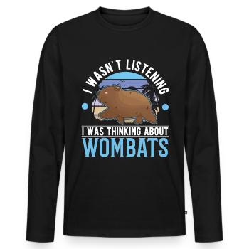 Australischer Wombat - Männer Premium Bio Langarmshirt - Schwarz - Vorne - Nico (187cm)