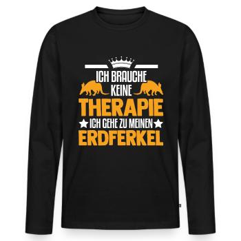 Erdferkel Therapie Aardvark - Männer Premium Bio Langarmshirt - Schwarz - Vorne - Nico (187cm)