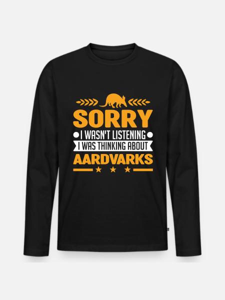 Erdferkel Geschenk Aardvark - Männer Premium Bio Langarmshirt - Schwarz