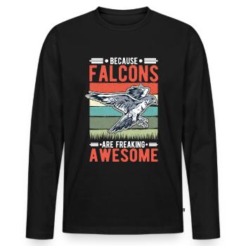 Because Falcons are freaking awesome Falke - Men's Premium Organic Long Sleeve Shirt - black - Front - Nico (187cm)