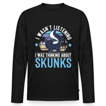 Stinktier Geschenk Skunk - Männer Premium Bio Langarmshirt - Schwarz - Vorne - Nico (187cm)