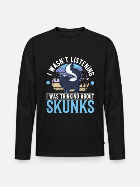 Stinktier Geschenk Skunk - Männer Premium Bio Langarmshirt - Schwarz