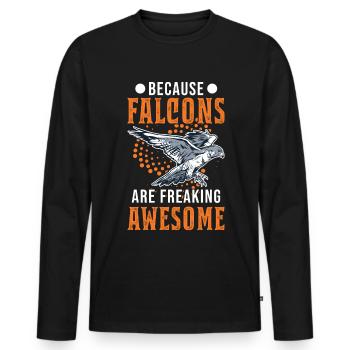 Because Falcons are freaking awesome Falke - Men's Premium Organic Long Sleeve Shirt - black - Front - Nico (187cm)