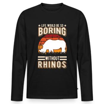 Life would be so boring without Rhinos Nashorn - Männer Premium Bio Langarmshirt - Schwarz - Vorne - Nico (187cm)