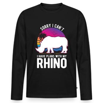 Rhinocéros Rhinocéros Rhinocéros - T-shirt manches longues Premium bio Homme - noir - Devant - Nico (187cm)