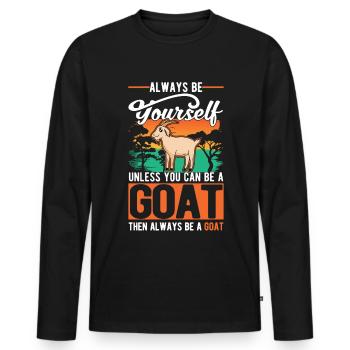 Chèvre Cadeau Chèvre Gardien Chèvre - T-shirt manches longues Premium bio Homme - noir - Devant - Nico (187cm)