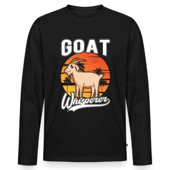 Goat Whisperer Goat Host Goat - Men's Premium Organic Long Sleeve Shirt - black - Front - Nico (187cm)