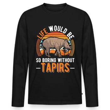 La vie serait si ennuyeuse sans Tapirs - T-shirt manches longues Premium bio Homme - noir - Devant - Nico (187cm)