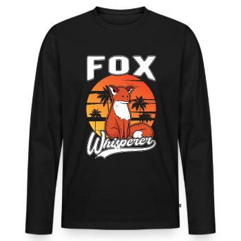 Fuchsflüsterer Renard Chuchoteur Fuchs - T-shirt manches longues Premium bio Homme - noir - Devant - Nico (187cm)