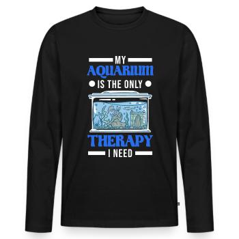 Aquarium Therapy Aquaristic Aquarist Aquarist - Men's Premium Organic Long Sleeve Shirt - black - Front - Nico (187cm)