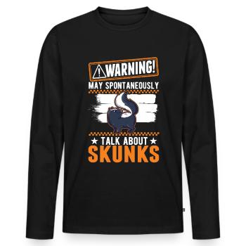 Warnung Stinktier Besitzer Skunk - Männer Premium Bio Langarmshirt - Schwarz - Vorne - Nico (187cm)