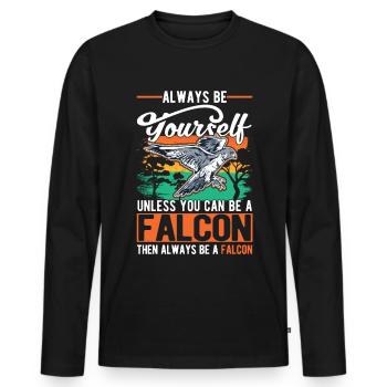 Always be yourself Falconry Falconry Falcon - Men's Premium Organic Long Sleeve Shirt - black - Front - Nico (187cm)