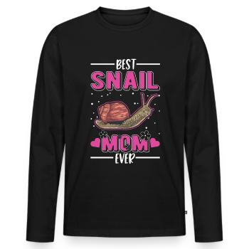 Best Snail Mom Ever Schnecken Mama - Männer Premium Bio Langarmshirt - Schwarz - Vorne - Nico (187cm)