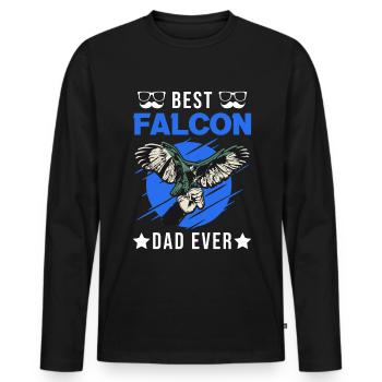 Meilleur Falcon Papa Ever Falcon Papa Falconry - T-shirt manches longues Premium bio Homme - noir - Devant - Nico (187cm)