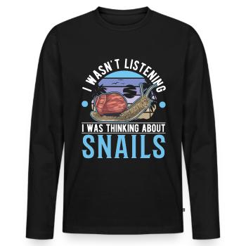 Snail Gift Vineyard Snail - Men's Premium Organic Long Sleeve Shirt - black - Front - Nico (187cm)