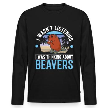 Beaver Gift Beaver Dam Beaver - Men's Premium Organic Long Sleeve Shirt - black - Front - Nico (187cm)