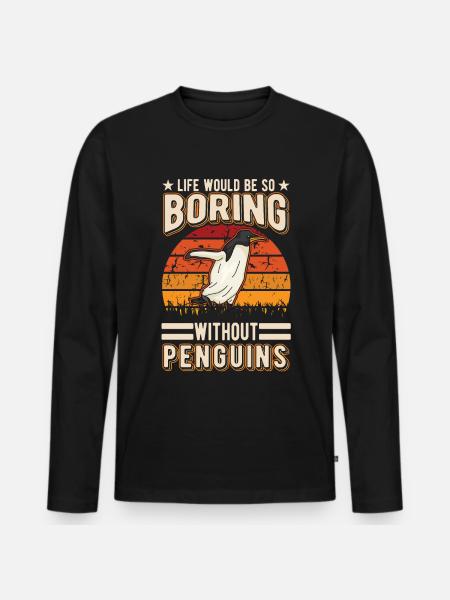 Penguin Gift Penguin - Men's Premium Organic Long Sleeve Shirt - black