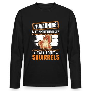 Avertissement Écureuil Gris Écureuil - T-shirt manches longues Premium bio Homme - noir - Devant - Nico (187cm)