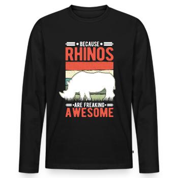 Because Rhinos are freaking awesome Nashorn - Männer Premium Bio Langarmshirt - Schwarz - Vorne - Nico (187cm)