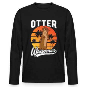 Otter Flüsterer Otter Whisperer Seeotter - Männer Premium Bio Langarmshirt - Schwarz - Vorne - Nico (187cm)